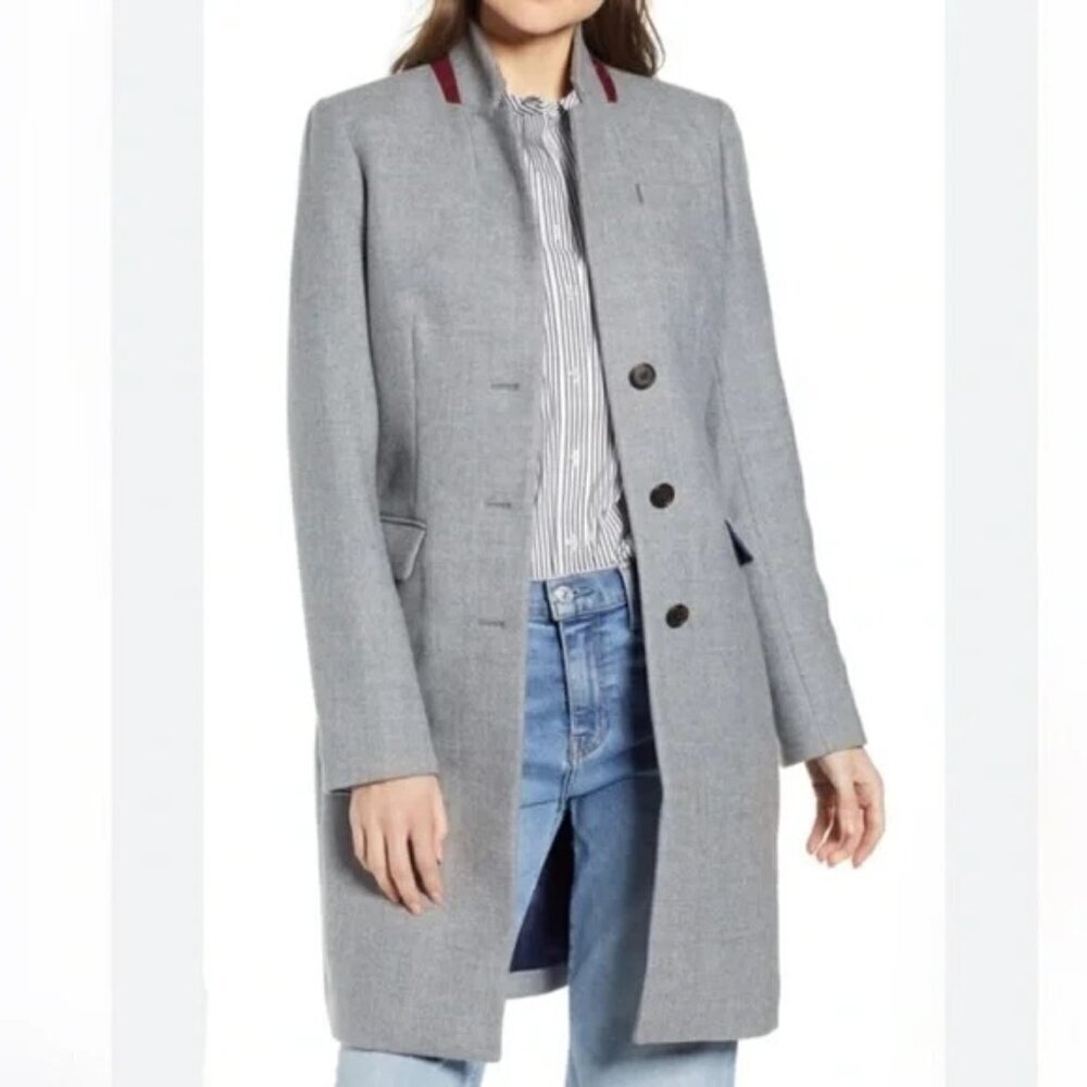 J. Crew Regent Grey Wool Top Coat 4P